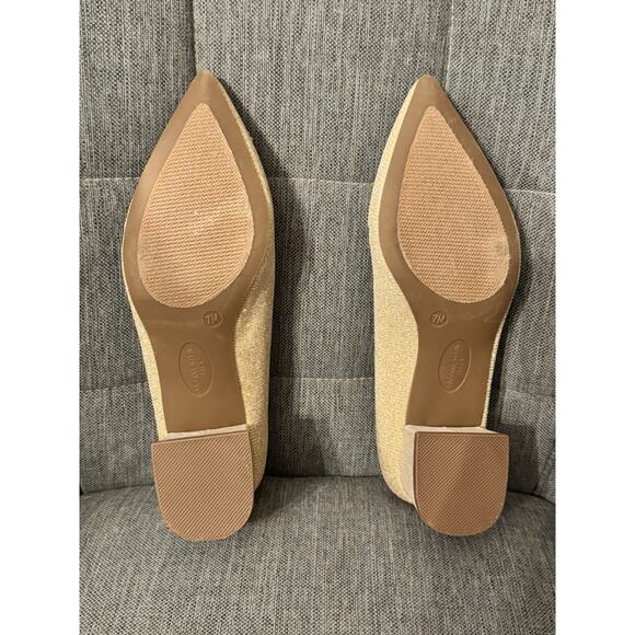 ANNE KLEIN NAMBI 7 GOLD METALLIC SPARKLE RHINESTONE Wedding Party NWOB PUMP SHOE - Picture 8 of 9